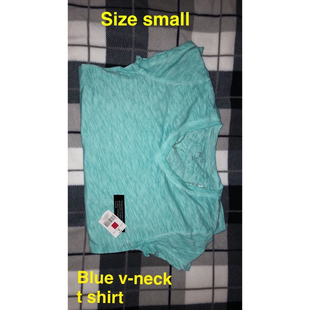 Blue v-neck t shirt